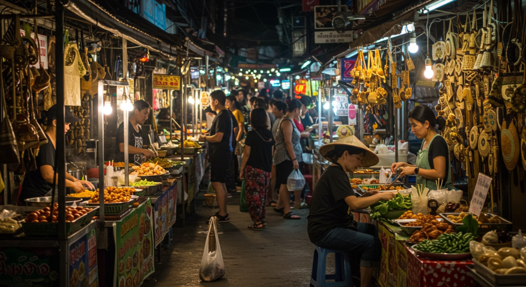 Marché de nuit à Chiang Mai en Thailande