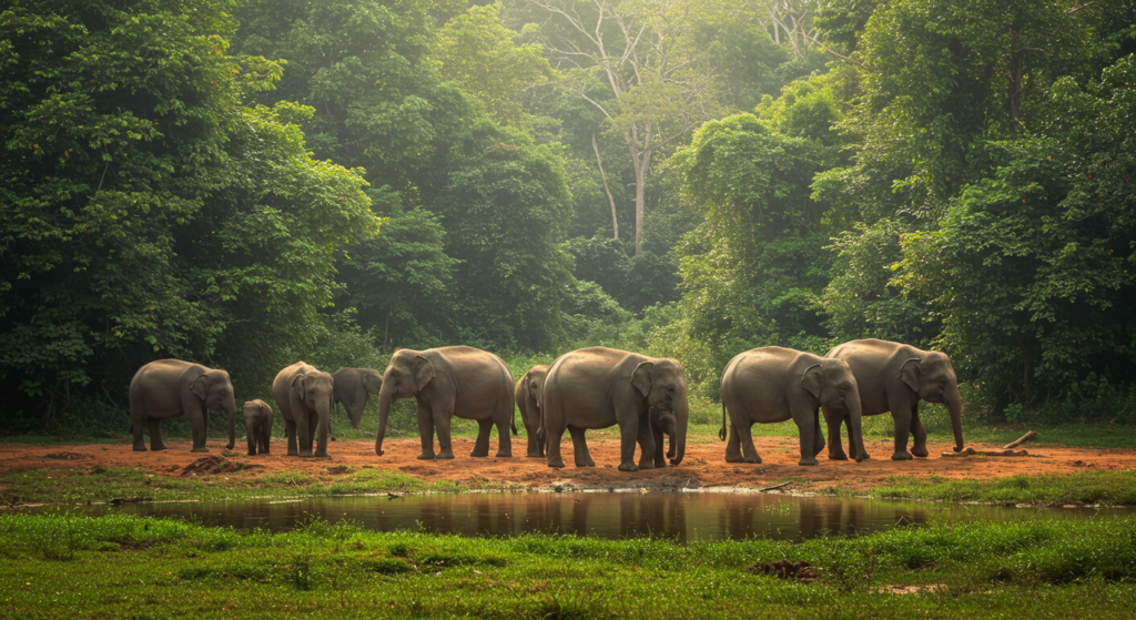 Groupe d'éléphants au Khao Yai National Park