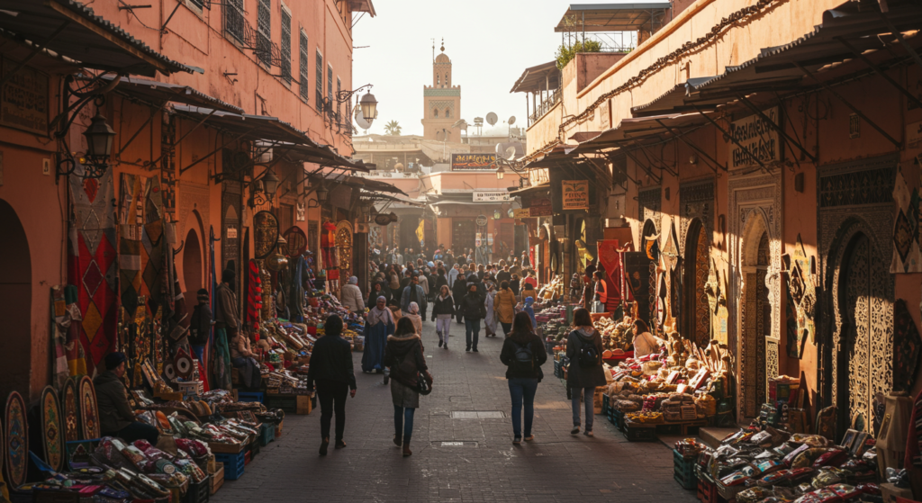 Passage sur un marché au Maroc