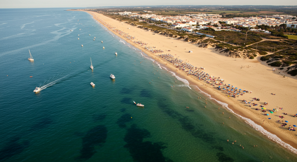 Plage à Faro au Portugal