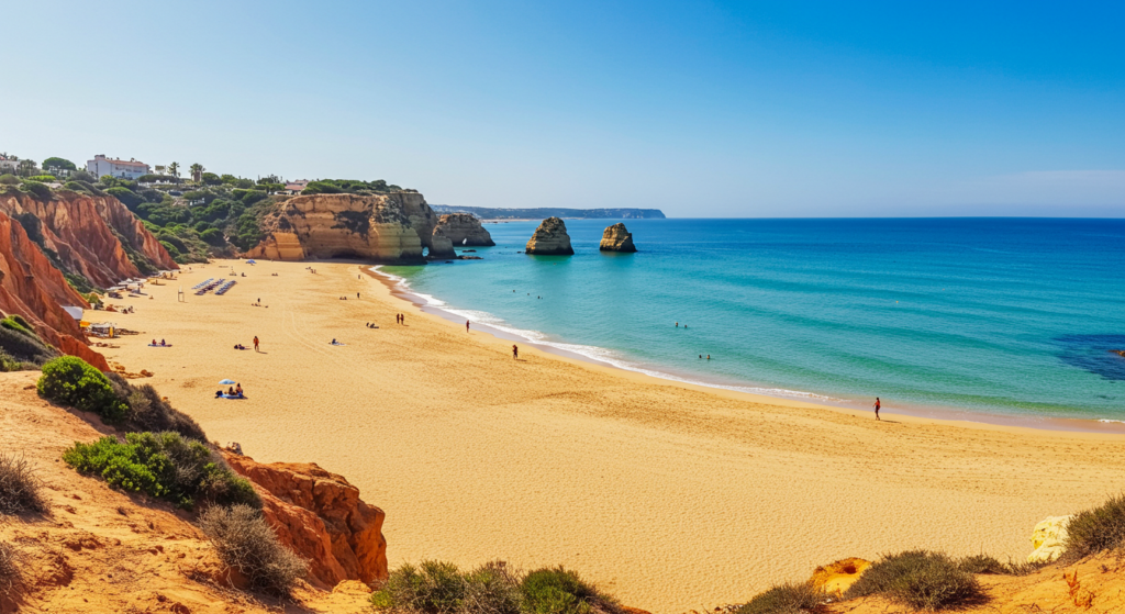 Plage à Faro au Portugal