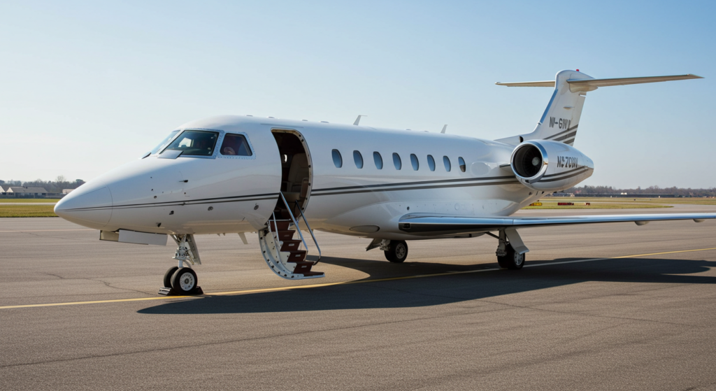 Jet privé sur le tarmac de l'aéroport