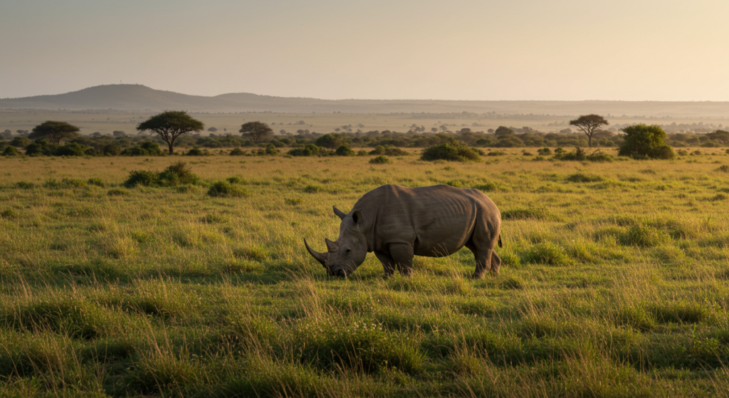 Un rhinocéro à Thula Thula en Afrique du Sud