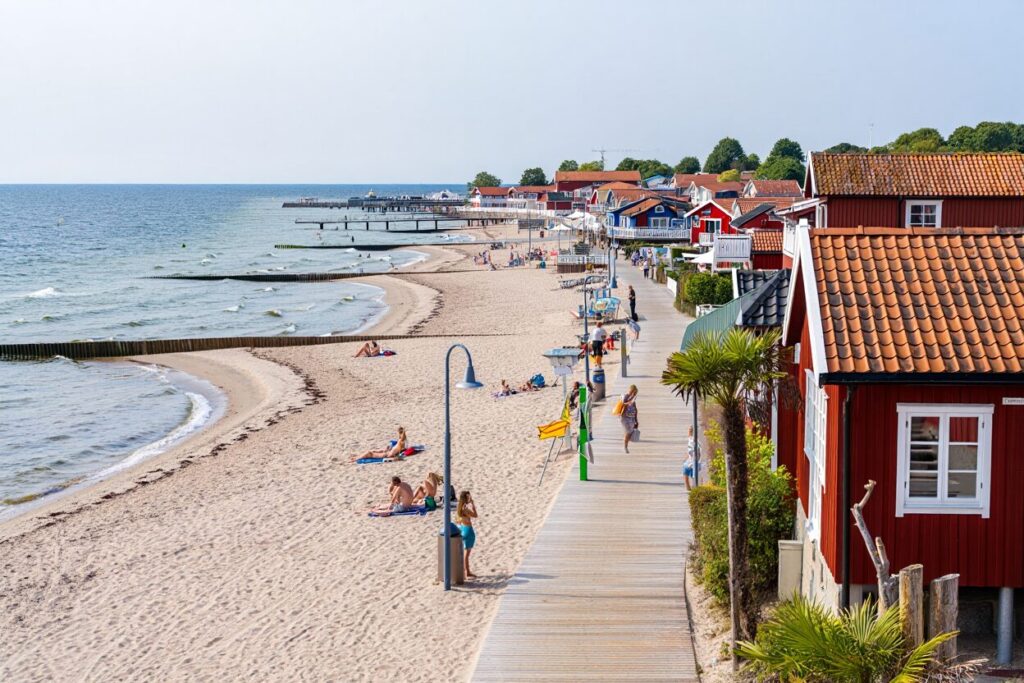 Plage en Suède vue de haut